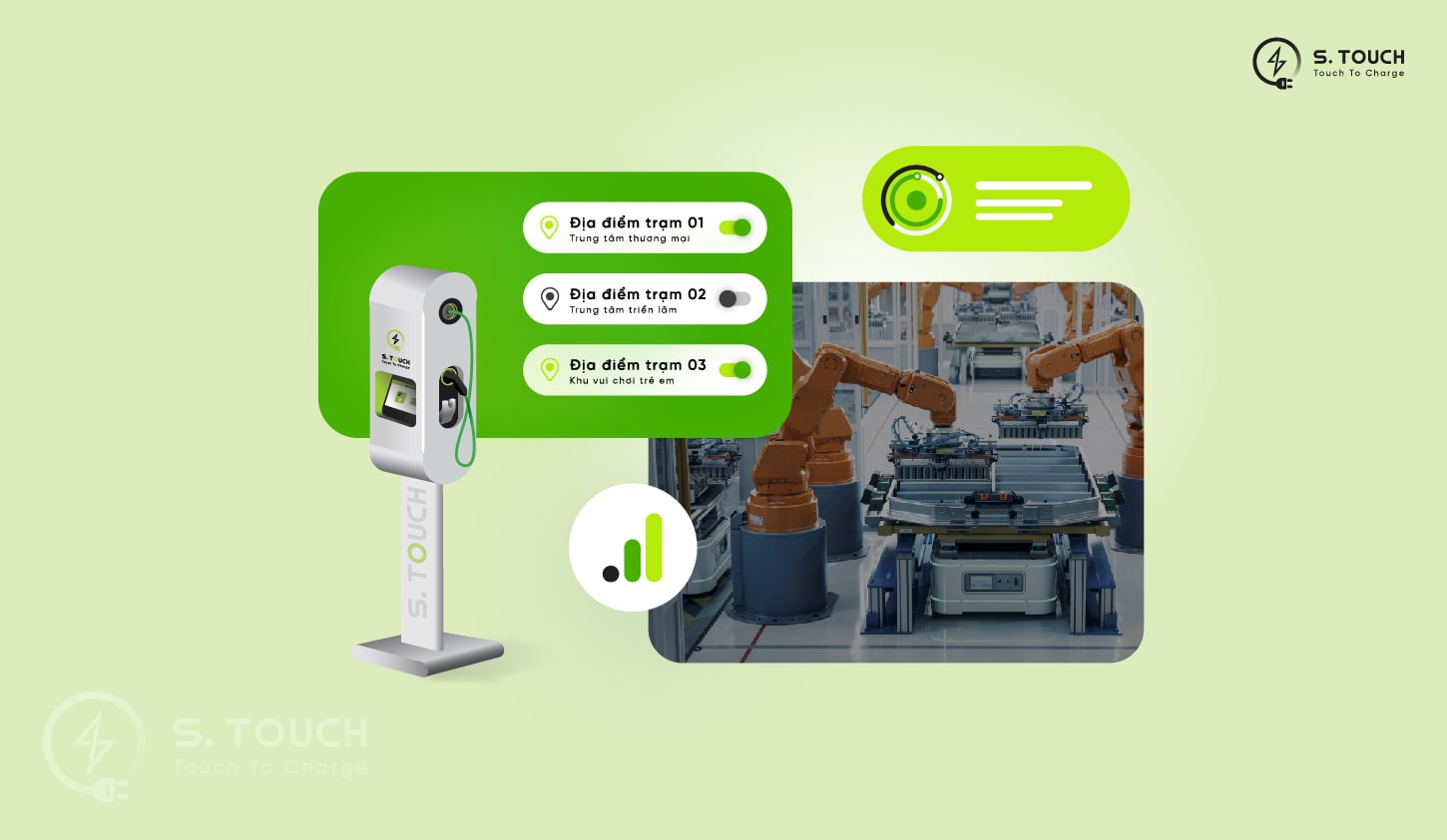 S. Touch | Hạ tầng trạm sạc xe điện cho các nhà đầu tư và đối tác S. Touch | Hạ tầng trạm sạc xe điện cho các nhà đầu tư và đối tác