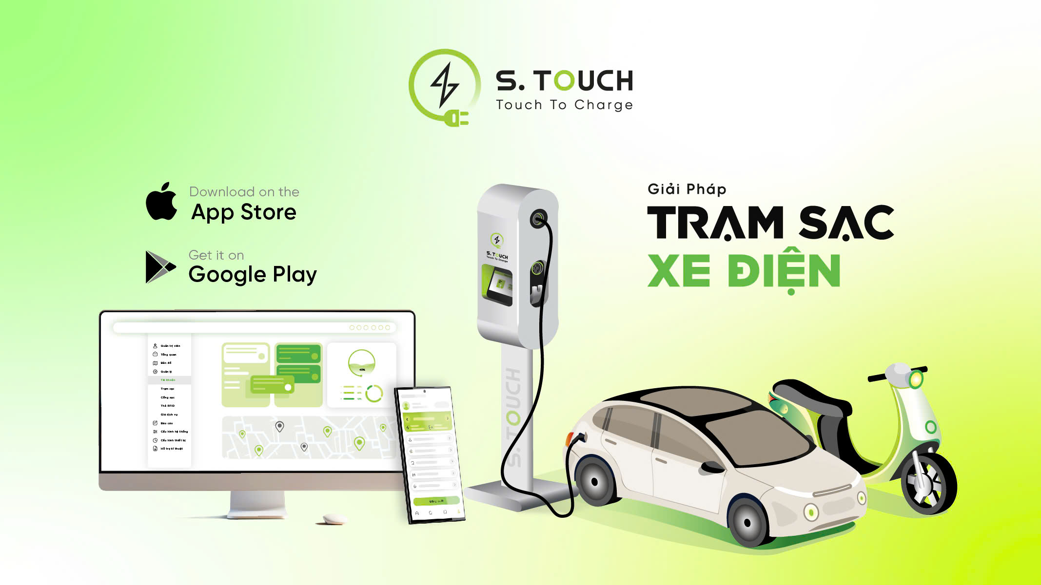 S. Touch | HỆ THỐNG QUẢN LÝ TRẠM SẠC: Giải pháp tối ưu số 1 cho xe điện S. Touch | HỆ THỐNG QUẢN LÝ TRẠM SẠC: Giải pháp tối ưu số 1 cho xe điện
