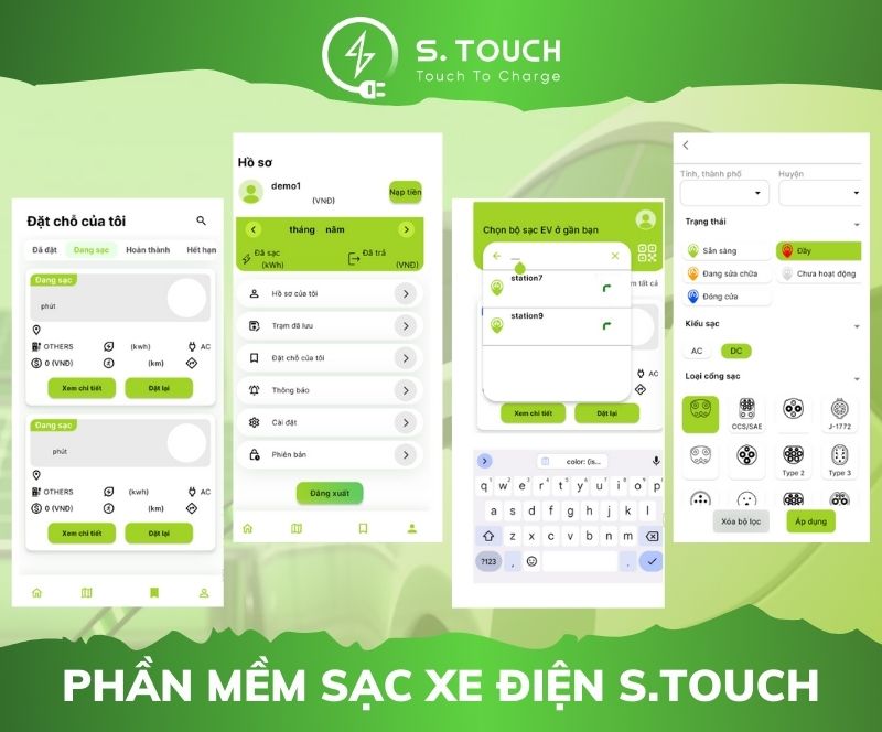 S. Touch | Khám phá tính năng nổi bật của phần mềm sạc xe điện từ S.TOUCH
