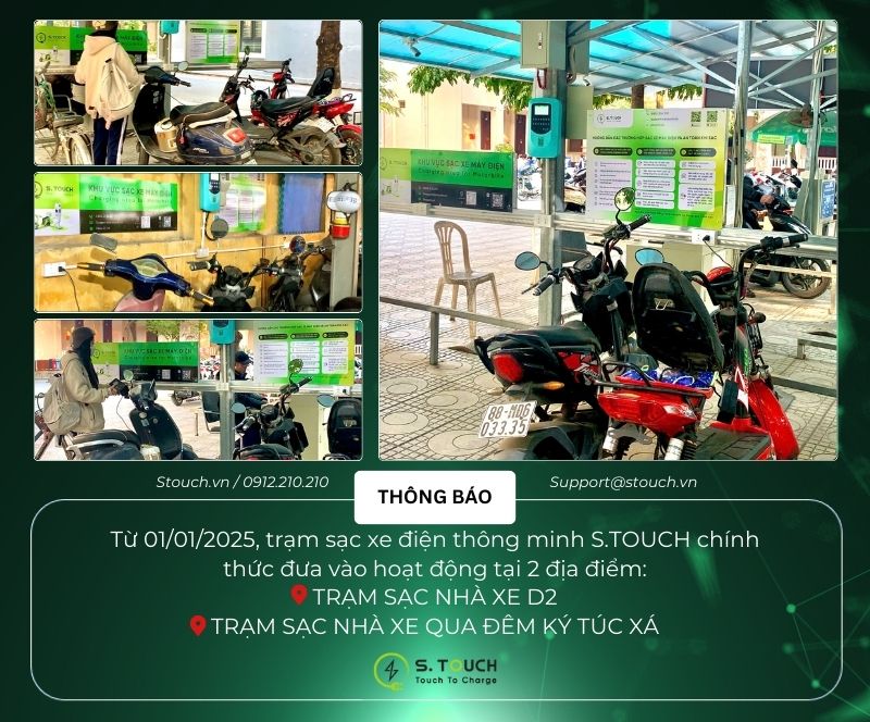 Trạm sạc xe điện S.TOUCH chính thức hoạt động tại học viện ngân hàng