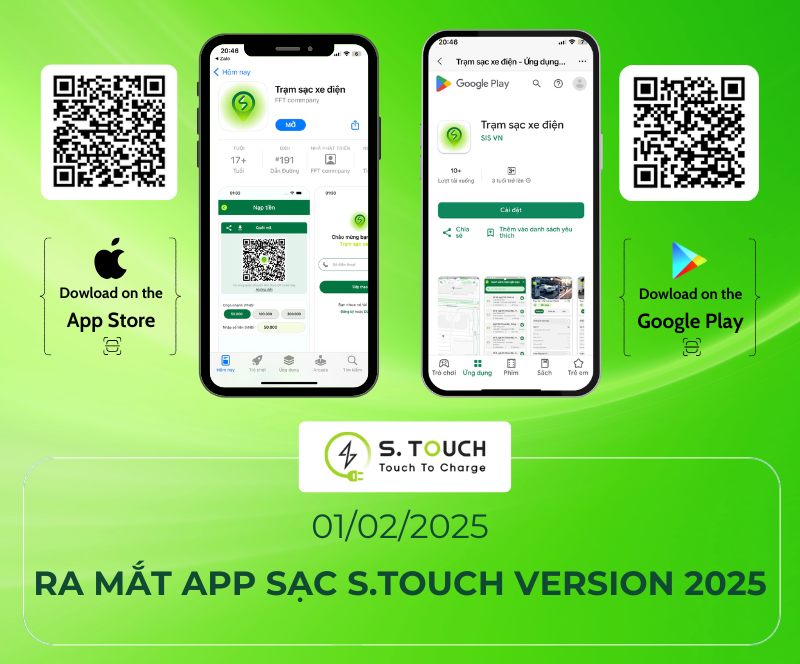 Ra mắt App sạc S.TOUCH version 2025 mang lại trải nghiệm sử dụng hiện đại nhất.