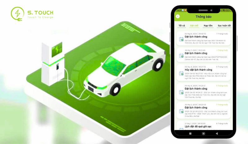 S. Touch | Cách xem thông báo đúng trên app sạc xe điện S.TOUCH S. Touch | Cách xem thông báo đúng trên app sạc xe điện S.TOUCH