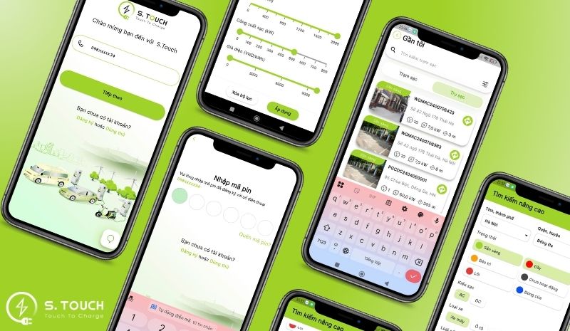 Hướng dẫn nhanh: Tìm kiếm trạm sạc xe điện gần tôi bằng app S.TOUCH