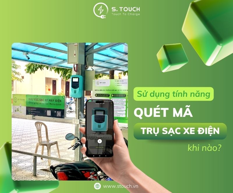 Sử dụng tính năng quét mã trụ sạc xe điện khi nào?