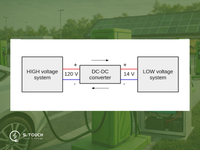 S. Touch | Bộ chuyển đổi DC - DC điện áp thấp là gì? Vai trò với trạm sạc xe điện Bộ chuyển đổi DC -DC điện áp thấp