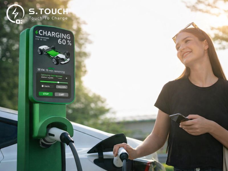 S. Touch | Tìm hiểu từ A - Z về bộ sạc EV có thiết bị đầu cuối thanh toán Bộ sạc EV có thiết bị đầu cuối thanh toán