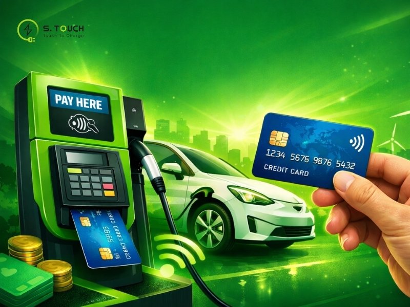 S. Touch | Bộ sạc EV có đầu đọc thẻ tín dụng là gì? Giải pháp cho trạm sạc EV Bộ sạc EV có đầu đọc thẻ tín dụng là gì?