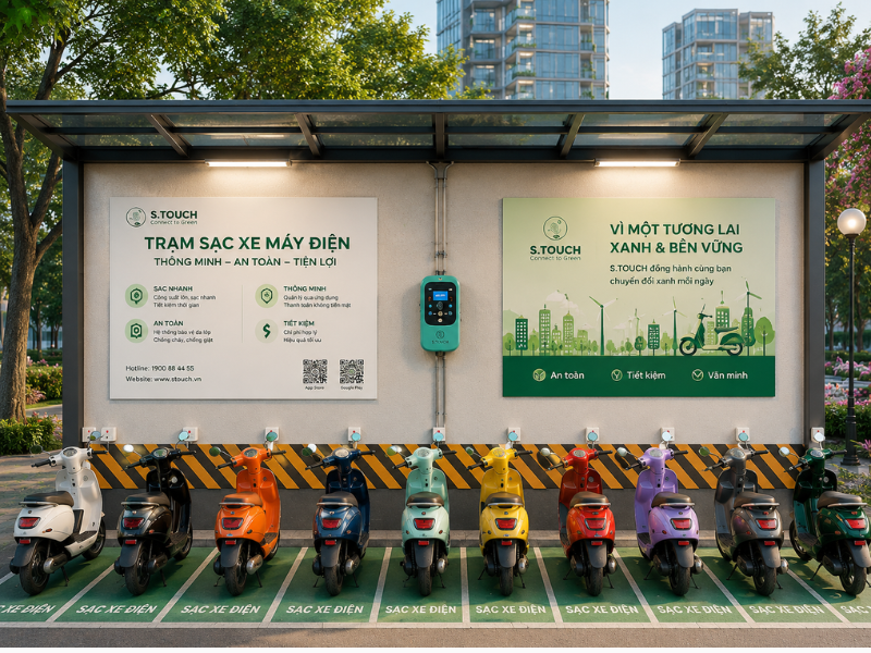 S. Touch | Khám phá trạm sạc xe máy điện Hà Nội năm 2026 trạm sạc xe máy điện hà nội