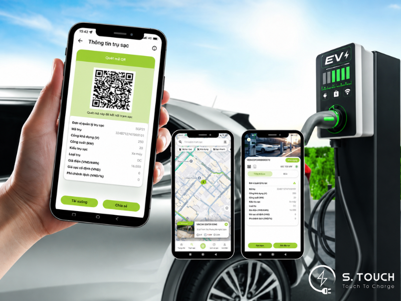 S. Touch | Đầu tư trạm sạc xe điện: Vì sao cần tích hợp app tìm trạm sạc xe điện? app tìm trạm sạc xe điện