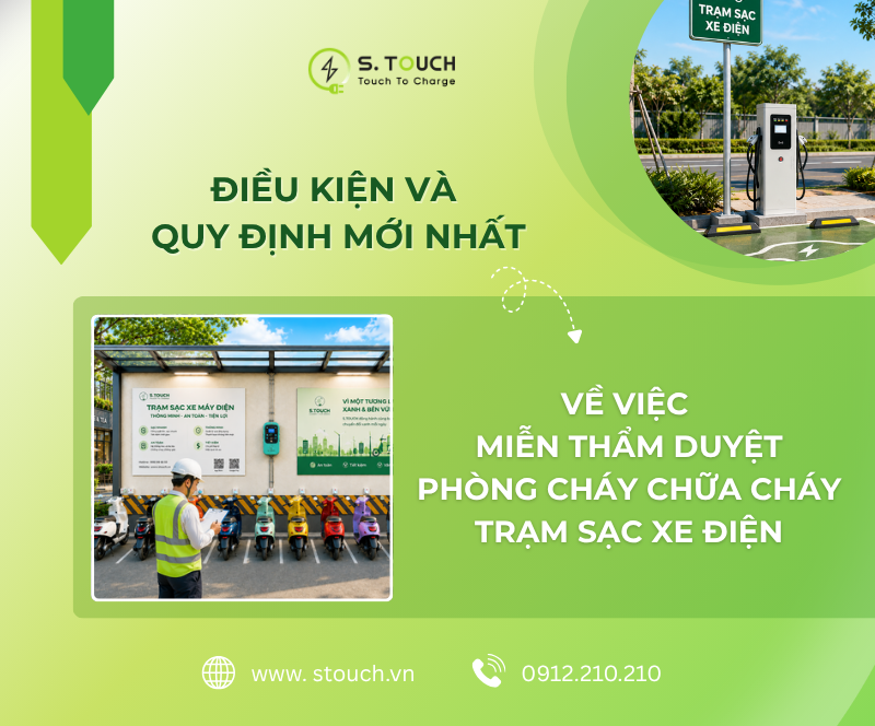 S. Touch | Miễn thẩm duyệt PCCC trạm sạc xe điện: Điều kiện và quy định mới nhất S. Touch | Miễn thẩm duyệt PCCC trạm sạc xe điện: Điều kiện và quy định mới nhất