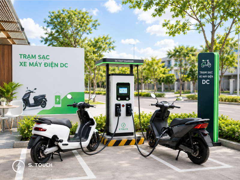 S. Touch | Trụ sạc xe máy điện: Tổng quan từ A-Z cho nhà đầu tư trước khi triển khai tru-sac-xe-may-dien