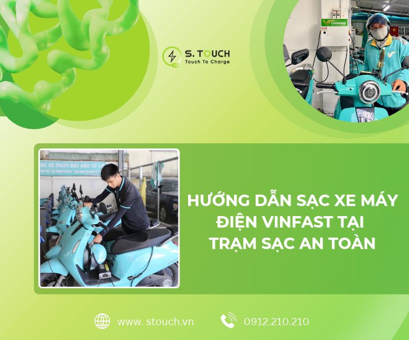 Hướng dẫn sạc xe máy điện VinFast tại trạm sạc công cộng đúng cách, an toàn
