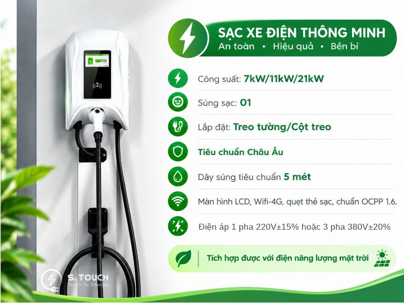 S. Touch | Lắp trạm sạc 11kw tại nhà cần những gì? Chi phí bao nhiêu? lắp trạm sạc 11kw tại nhà