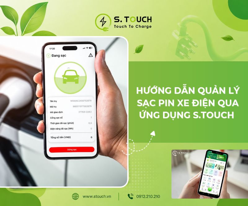 S. Touch | Hướng dẫn quản lý sạc pin xe điện thông minh qua ứng dụng S.TOUCH